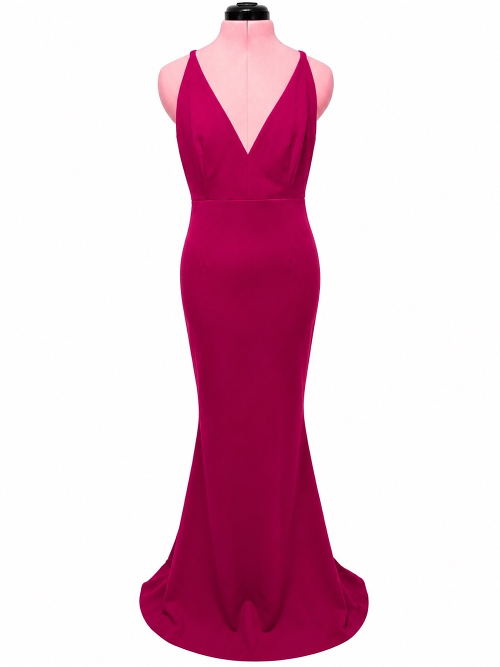 Lulus Magenta Plunging Mermaid Formal Gown – Size Medium